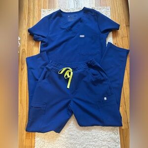 Figs Electric Blue 
 Scrub Set